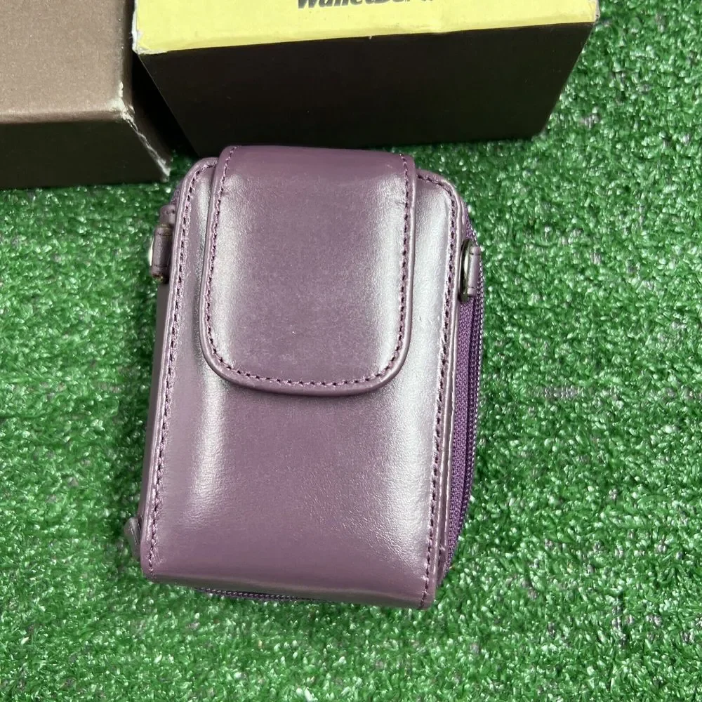 WalletBe Genuine Calf Skin Leather  Wallet Cell‎ Phone Case Purple New In Box